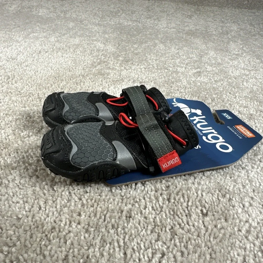 Kurgo Blaze Size‎ XXS Set of Dog Boots Black Red Reflective Outdoor
